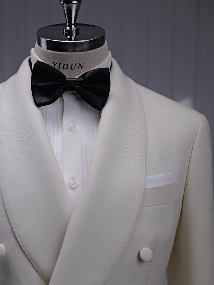 White Double-Breasted Suit — produced by JINGTANG
