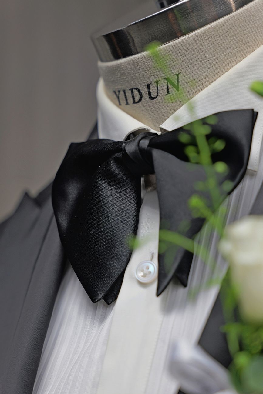 Black Satin Peak Lapel Tuxedo — view 3 of 10