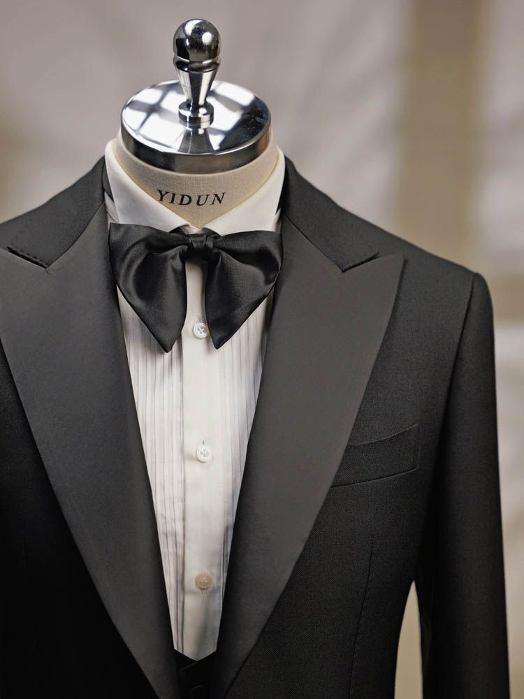 Black Satin Peak Lapel Tuxedo — view 8 of 10