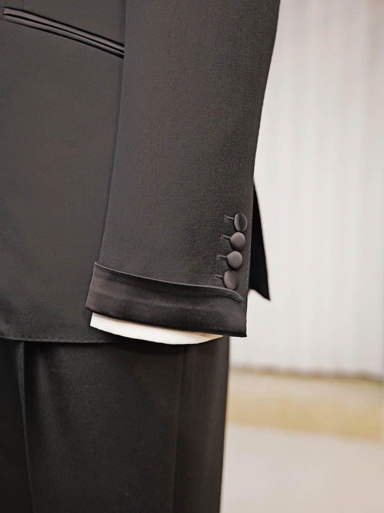 Black Satin Peak Lapel Tuxedo — view 10 of 10